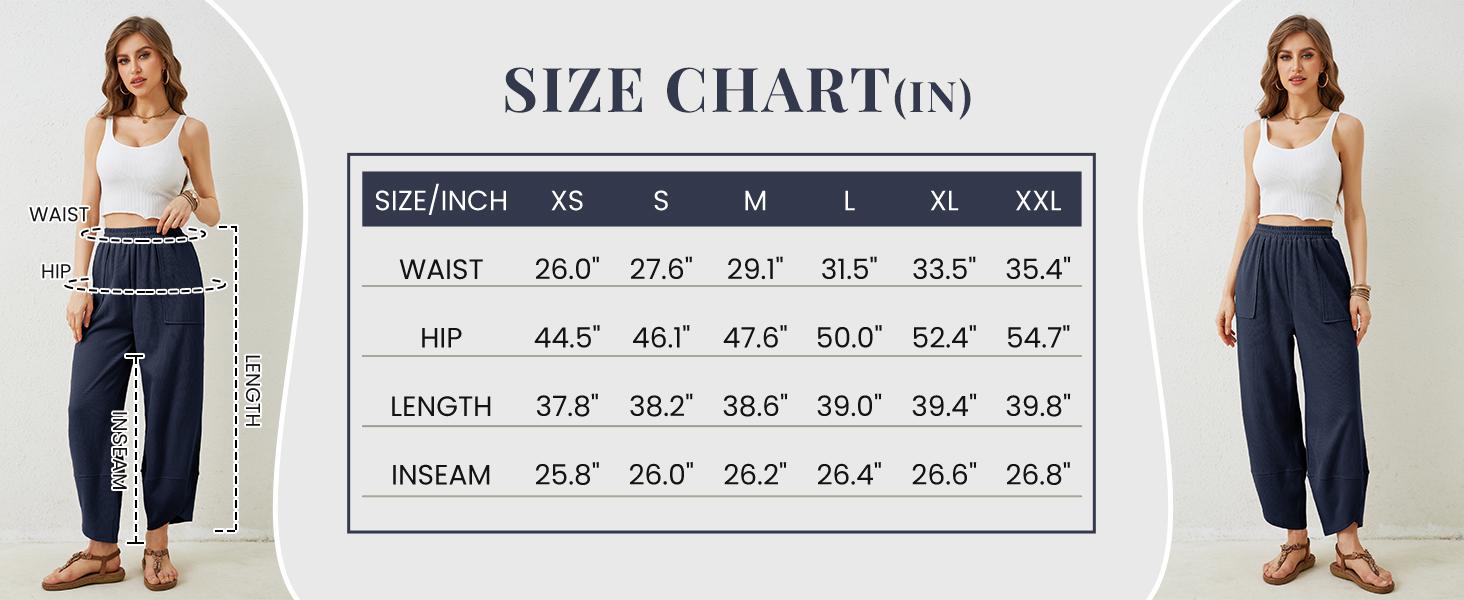 Bienmorn Women’s Baggy Wide-Leg Pants, Casual Elastic-Waist Palazzo/Harem Pants with Pockets,clothes for back to school,first day of school outfits