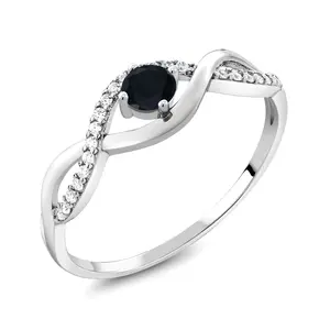Gem Stone King 4MM Round Gemstone Birthstone Infinity Ring | 925 Sterling Silver | Wedding Engagement Anniversary Promise Ring For Women | Available In Size 5, 6, 7, 8, 9