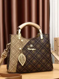 Fashion Women's Handbag Trendy Print Professional Style Bag Casual Shopping Large Bag with Charm, Stylish Ladies' Shoulder Bag