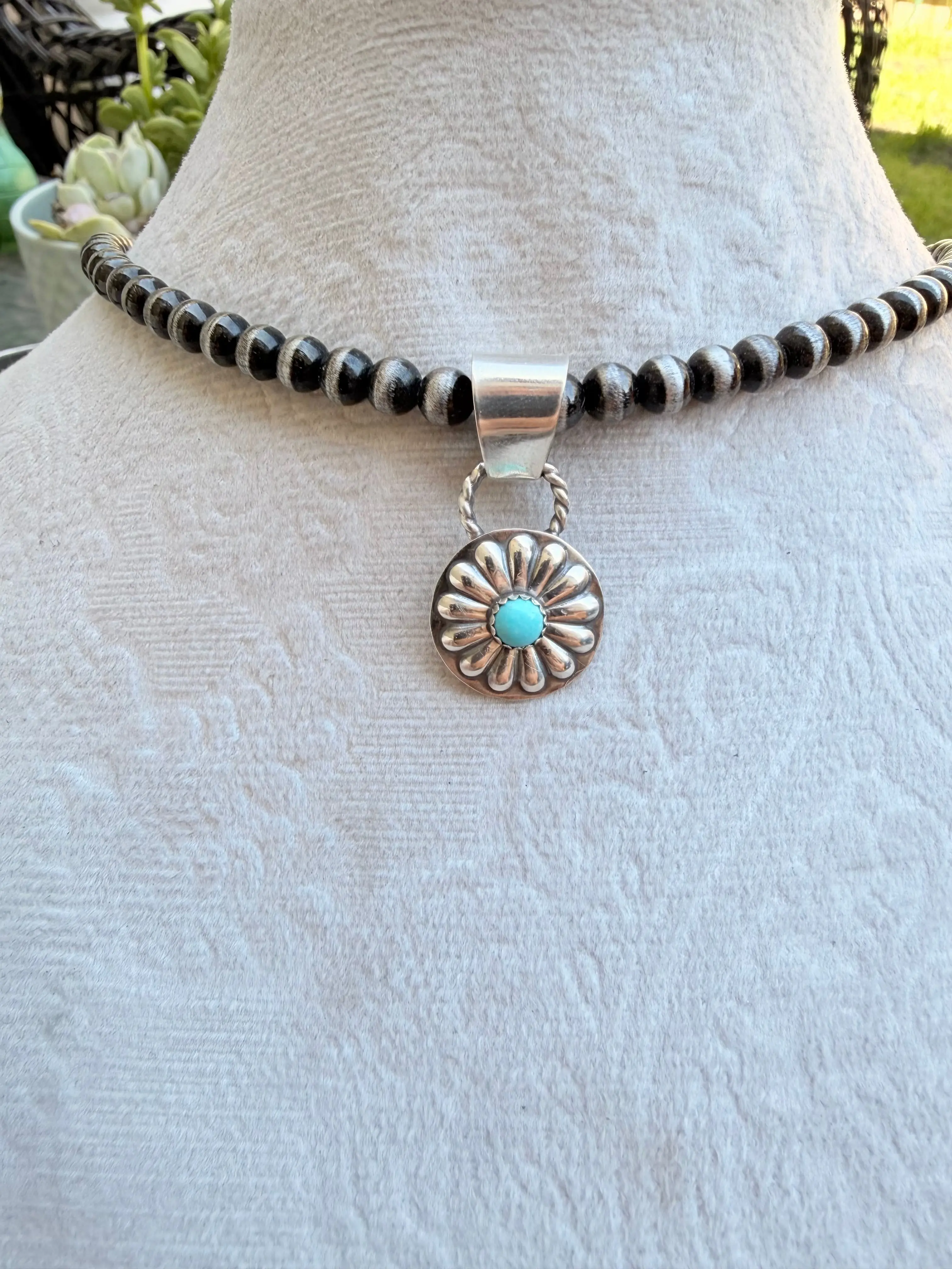 Turquoise Concho pendant