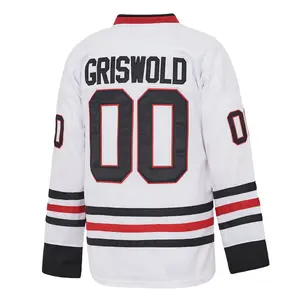 Men's Griswold “1989 Christmas Movie” Ice Hockey Jersey White Embroidery Sportswear Casual Training Long Party Sleeved Pullover