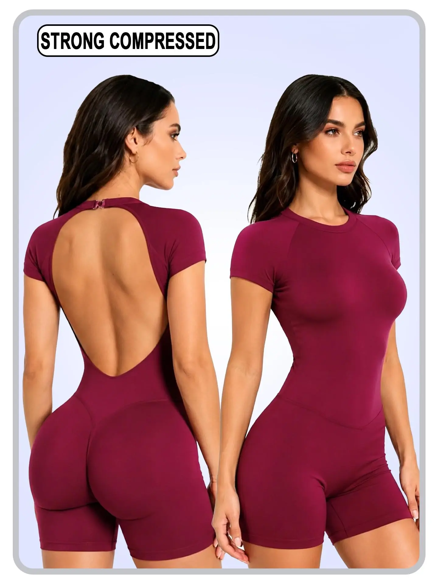 [SIZE UP 1] DEEFY Impact Short Sleeve One Piece Women's Athletic Fitted Breathable Activewear - Soft Padded Bralette, Tummy Control, Butt Lifting