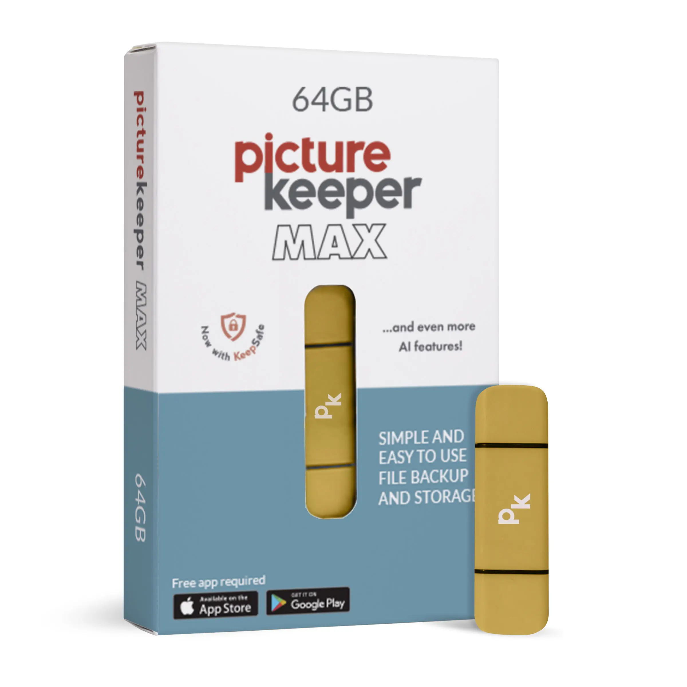 Picture Keeper MAX 64GB, Photo Backup for Smart Phones, Computers, and Tablets