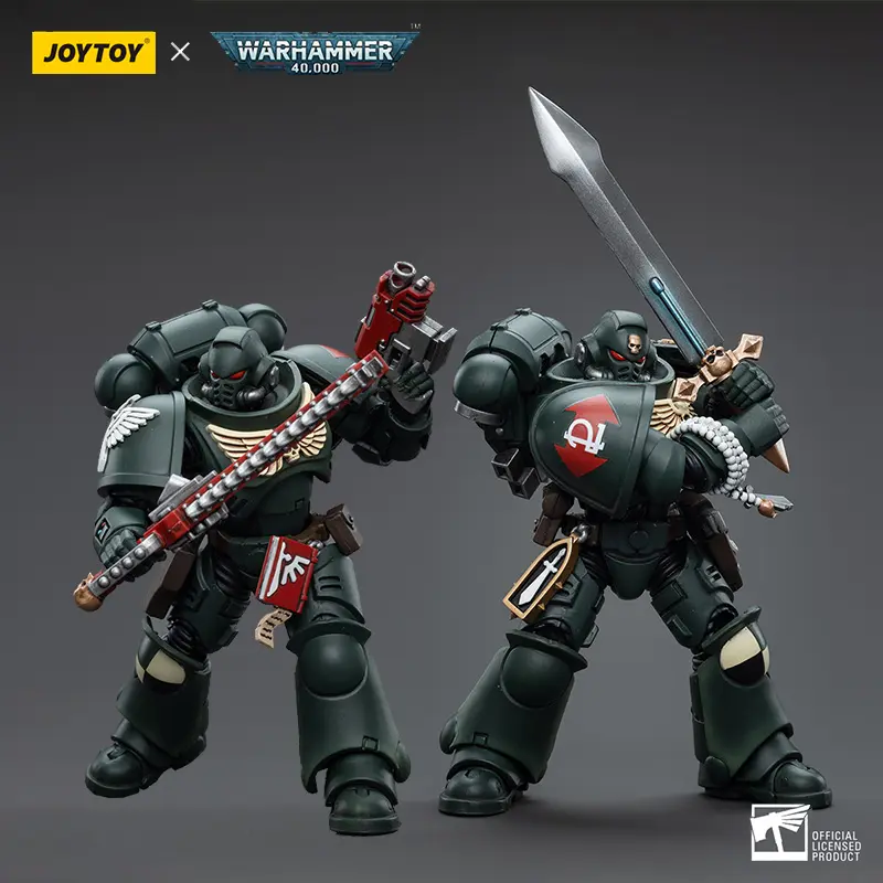 Joytoy 1/18 Durable Dark Angels Intercessors Articulated Action Figures - 2PCS, Non-Toxic ABS/PVC Plastic, Dust-Resistant Components, Small Decorative Minifigures