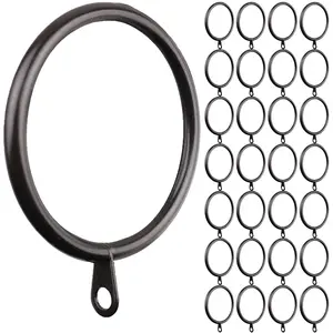 MERIVILLE 2-Inch Inner Diameter Metal Curtain Rings with Eyelets