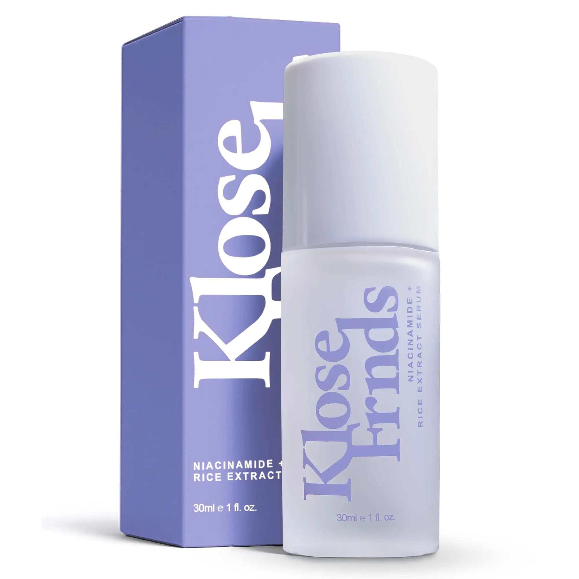 Niacinamide & Rice Extract Facial Serum – Hydrating Glow Klose Frnds Face Serum with Hyaluronic Acid, Centella, and Licorice for Smooth Texture, Daily Radiance, and Healthy Skin Barrier Support - 1 fl oz