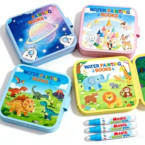 4PCS Water Coloring and Doodle Books for Toddlers, Paint with Water Activity Books, Travel Toys for Kids Watercolor Painting Art Supplies