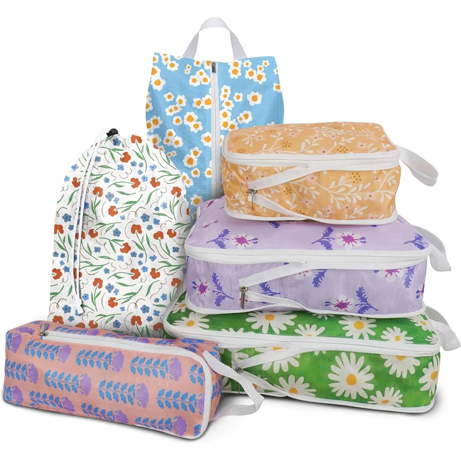 6 count Compression Packing Cubes, Packing Cubes for Travel,  Luggage Organizer Bags Set, Cute Packaging Cubes for Women  Backpack Carry-Ons