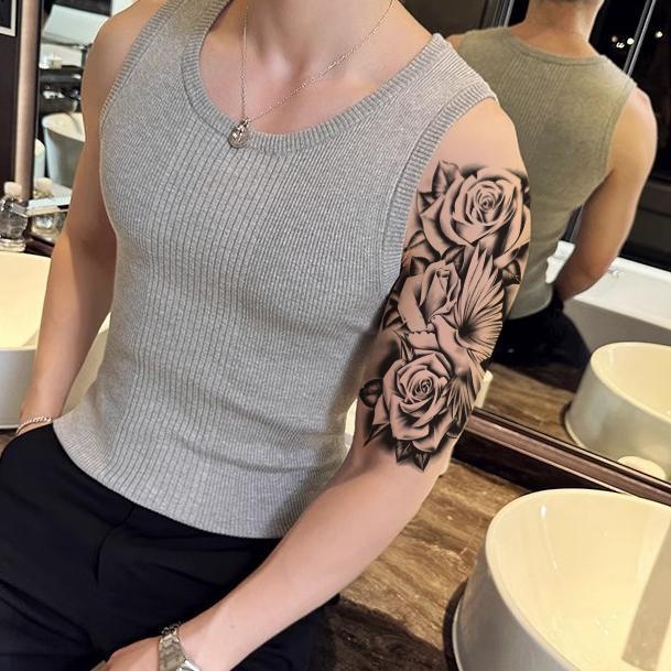 76 Sheets Large Black Temporary Tattoo Stickers - Tribal Wolves, Tigers, Lions, Snakes, Skulls, 12 Fake Tattoo Stickers for Men & Women Arm Designs 76 Sheets Large Black Temporary Tattoo Stickers - Tribal Wolves, Tigers, Lions, Snakes, Skulls, 12 Fake Tattoo Stickers for Men & Women Arm Designs