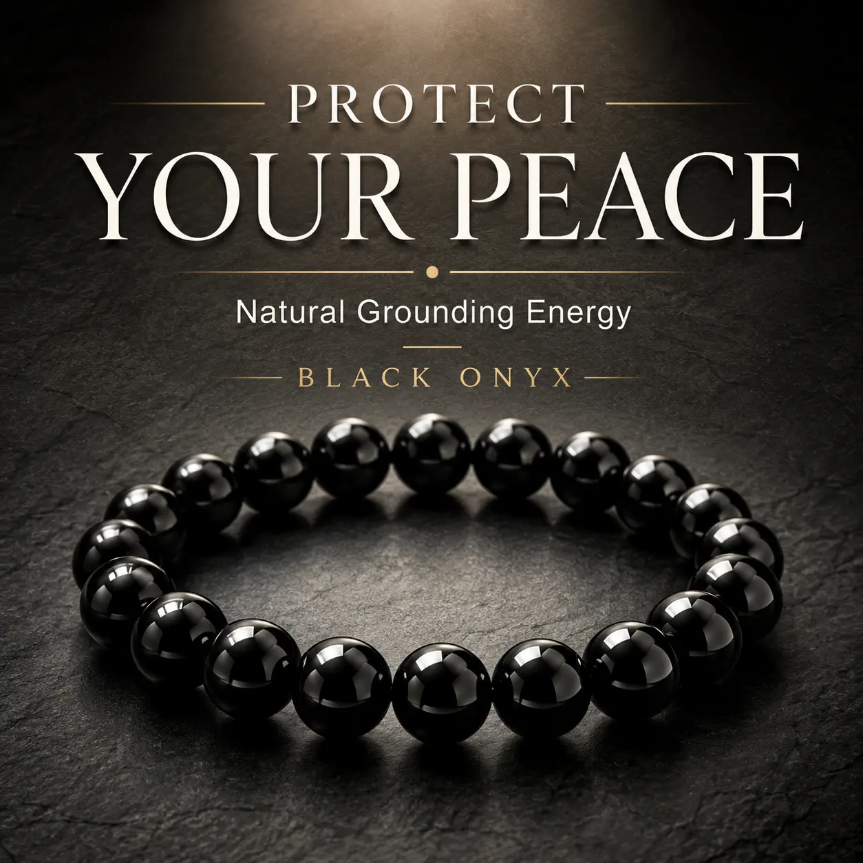 Black Tourmaline & Black Onyx Natural Stone Bracelet - Elegant Minimalist Bangle, Energy Healing Sacral Chakra Grounding Beads, Casual Fashion Crystal Jewelry for Men & Women, Father’s Day Anniversary Gift