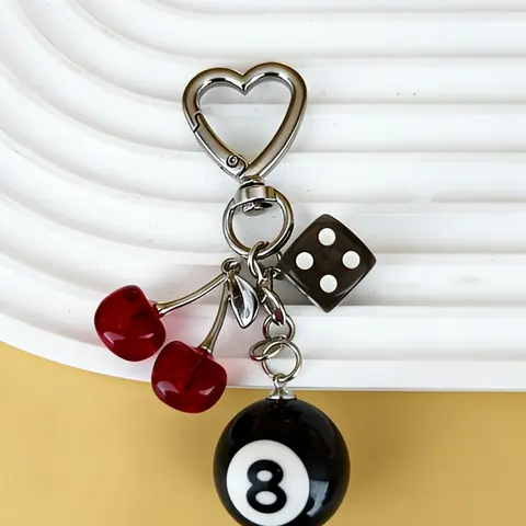 Bag Charm Pendants Cherrye Bag Charm Multiple Colors Available 3d Realistic Hanging Ornament High Quality And Wear-Resistant Sweet Yet Edgy Stylish And Versatile Gifts For Friends & Couples For Bags And Keys Bag Decoration Purse Charms