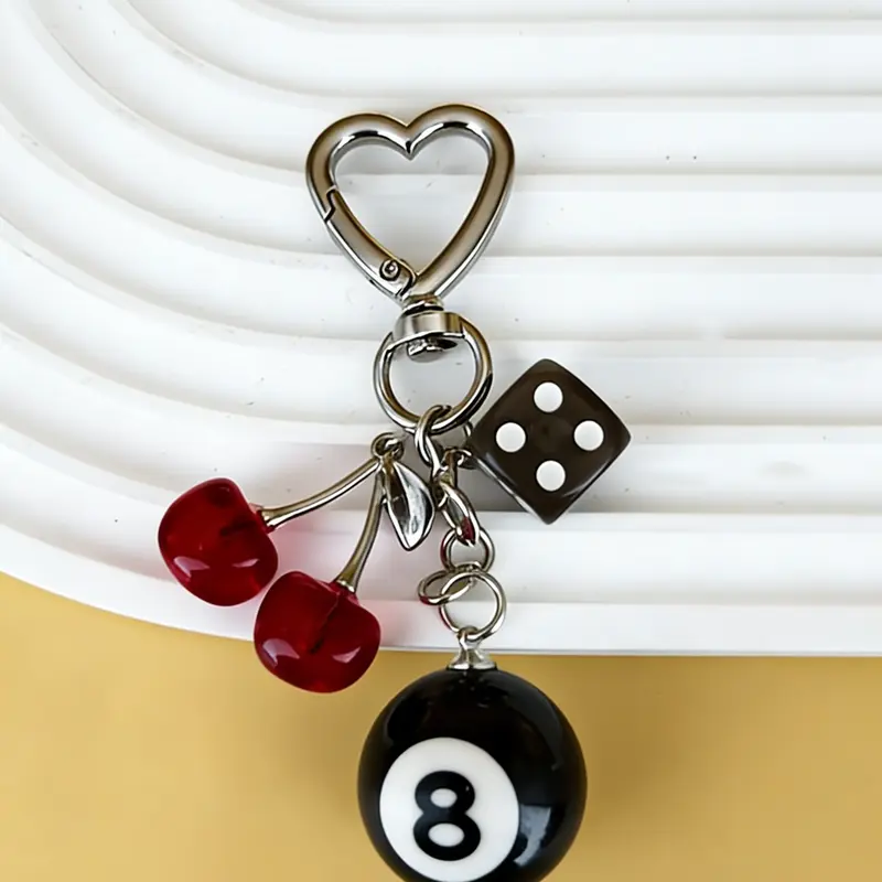 Bag Charm Pendants Cherrye Bag Charm Multiple Colors Available 3d Realistic Hanging Ornament High Quality And Wear-Resistant Sweet Yet Edgy Stylish And Versatile Gifts For Friends & Couples For Bags And Keys Bag Decoration Purse Charms
