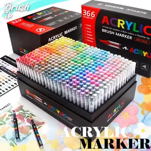 Liquid Soft Tip Acrylic Markers Set 320-366 Colors, No Press Student Drawing Graffiti Pens, Non-Diluted Color Paints, Ideal for Calligraphy Cards, Art Supplies