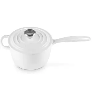 Le Creuset Enameled Cast Iron Signature Saucepan, 1.75 qt., White