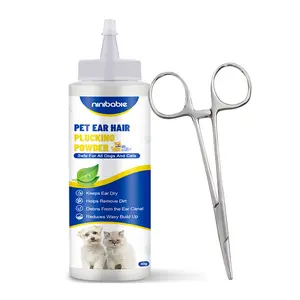 Upgraded Dog Ear Powder with 5.5 Inch Hair Removal Tool, Pet Ear Grooming Cleaner for Wax and Odor Control, Absorbs Moisture & Soothes Ears