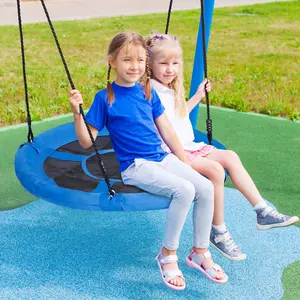 ZENY 40’’ Flying Saucer Swing for Kids Outdoor 800lbs Adjustable Web Tree Swing Light Blue