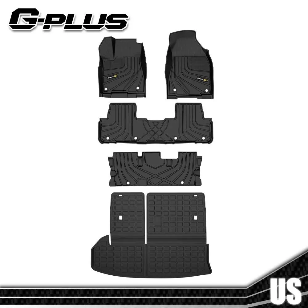 High-Quality TPE Floor Mats & Trunk Cargo Liners for 2014-2019 Toyota Highlander (7 Seats) - Waterproofing, Flush Fit, Interior Protection, Simple Install, Stainproof