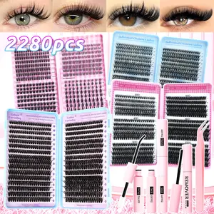 DIY tufted eyelashes, 30D/40D/50D/60D/80D/100D+4 kinds of anime-style false eyelash suits, suitable for all eye types, dense, light, soft and comfortable, and durable, Diy Cluster Lashes