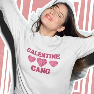 Galentine Gang Sweatshirt Crewneck Matching Sweatshirt for Friends Valentine's Day Soft Knit Womenswear