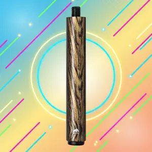 Rhino Retro Bocote Carbon Composite Cue Extension, 8-Inch - M10 Extension Joint, 5/8-11 Bumper, ~4.5 oz, 32mm Collar