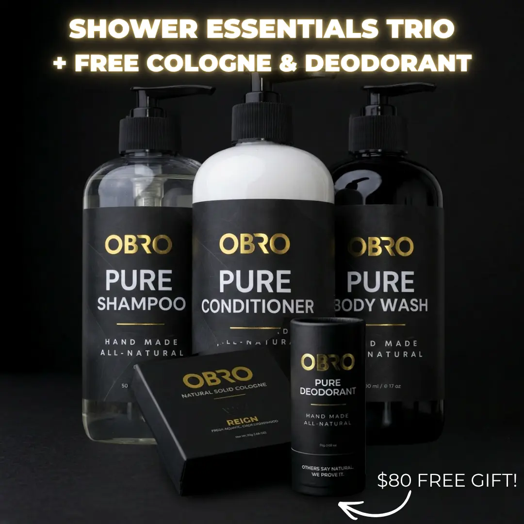 Shower Essential Trio + Free Gifts - 100% Natural Pure Shampoo, Conditioner & Body Wash