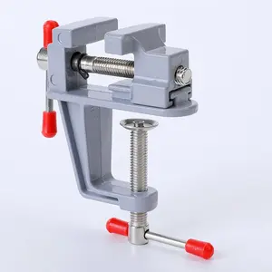 Portable Mini Jeweler's Bench Vise, Aluminum Alloy Clamp-on Table Clamp for Crafts, Woodworking & Metalworking, Compact Design for Home Use