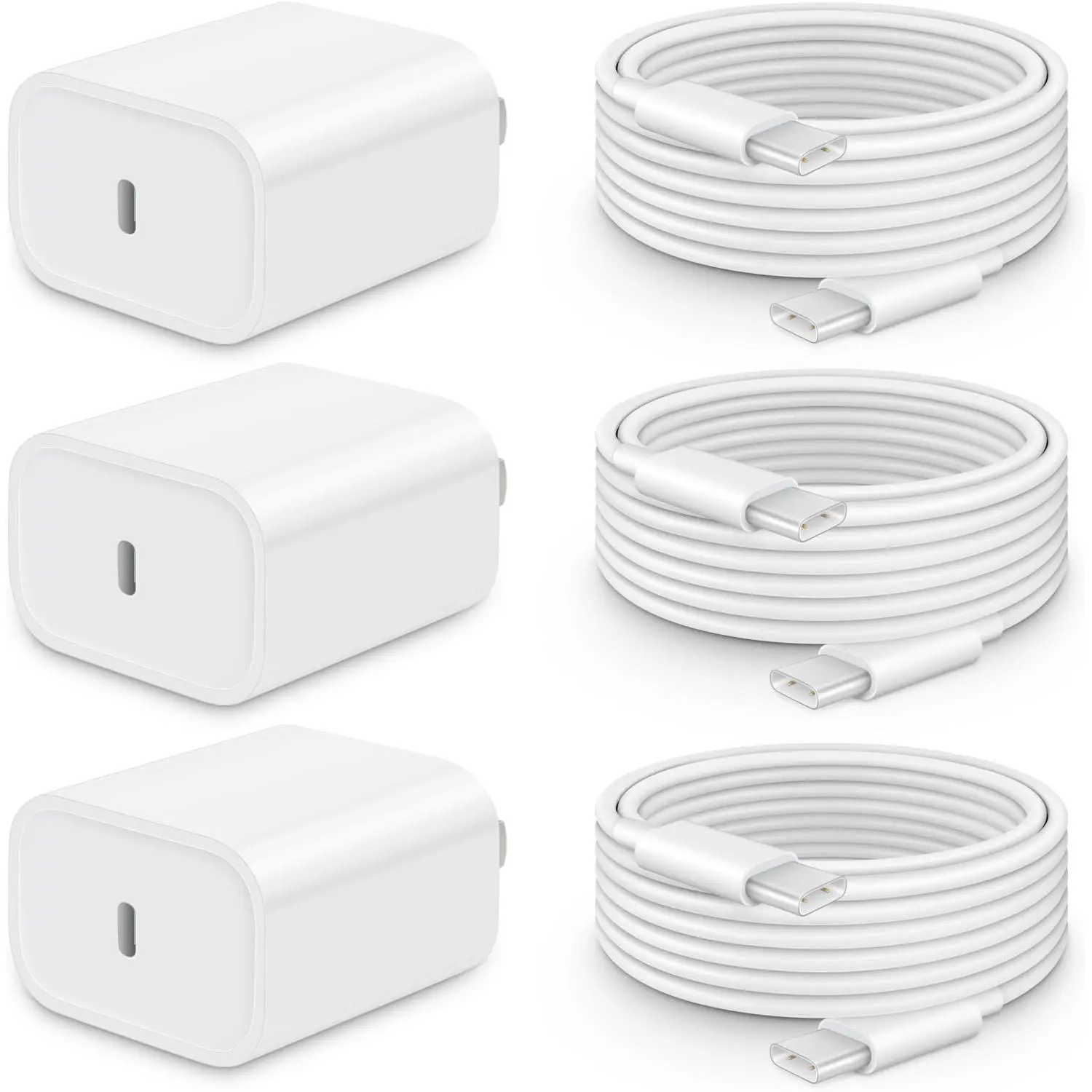 i Phone 16 15 Charger Fast Charging-20W USB C Power Brick with 6Ft Type C to C Cord