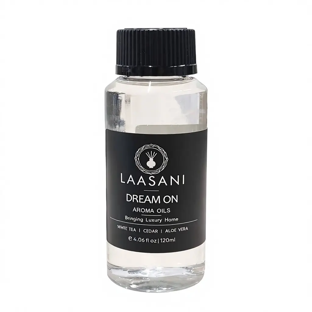 LAASANI Dream On Aroma Diffuser Oils - White Tea Cedar Aloe Vera 120ml - Relaxing Fragrance for Home, Hotel & Spa