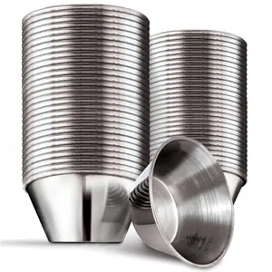 1.5 oz Stainless Steel Condiment Cups (24 Pack), Individual Portion Dipping Sauce Cups, Small Metal Ramekins for Ketchup, Marinara, BBQ Sauce, and More! Reusable Condiment Cups for Restaurants