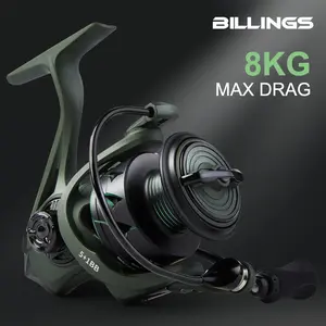 BILLINGS KYLIN 2000-4000 Series 5.2:1 Gear Ratio 18LB Max Drag Spinning Fishing Reel, 2000-4000 Series Fishing Reel, Outdoor Fishing Accessories for Freshwater Saltwater, Fishing Accessories, Fishing Supplies, Fishing Tackle