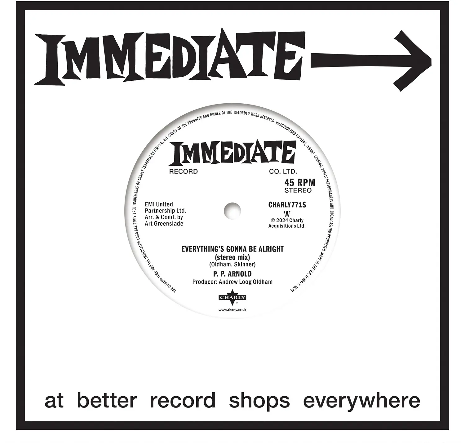 P.P. Arnold - Everything Is Gonna Be Alright / Everything Is Gonna Be Alright-Remix  [7-INCH SINGLE VINYL RECORD]