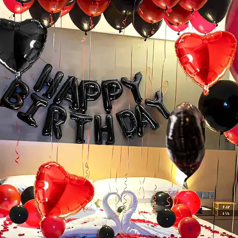 Happy Birthday Balloon Set, Balloon Decorative Kit, Birthday Party Decoration Supplies, Party Scene Decoration Supplies, Balloon Letter Kit, Balloon Decorations Kit, Party Balloons Decorations