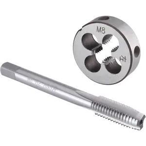 M8 X 1.25 Tap and Die Set Left Hand, M8 x 1.25 Machine Thread Tap and Round Die