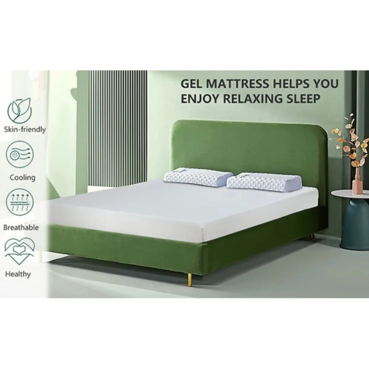 Thorium Cool Gel Mattress 12” Thick Plush Back Support