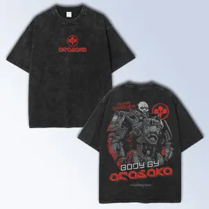 valentine shirts Cyberpunk 2077 Adam Smasher Arasaka Washed T-shirt, Unisex Oversize Cotton T-Shirt, Streetwear Vintage Gaming Graphic Tee Casual Menswear