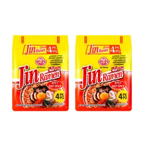 OTTOGI 【Value Pack】Spicy Jin Ramen - Korean-Style Instant Noodles, 4 Packs, 16.92oz*2【Value Pack】