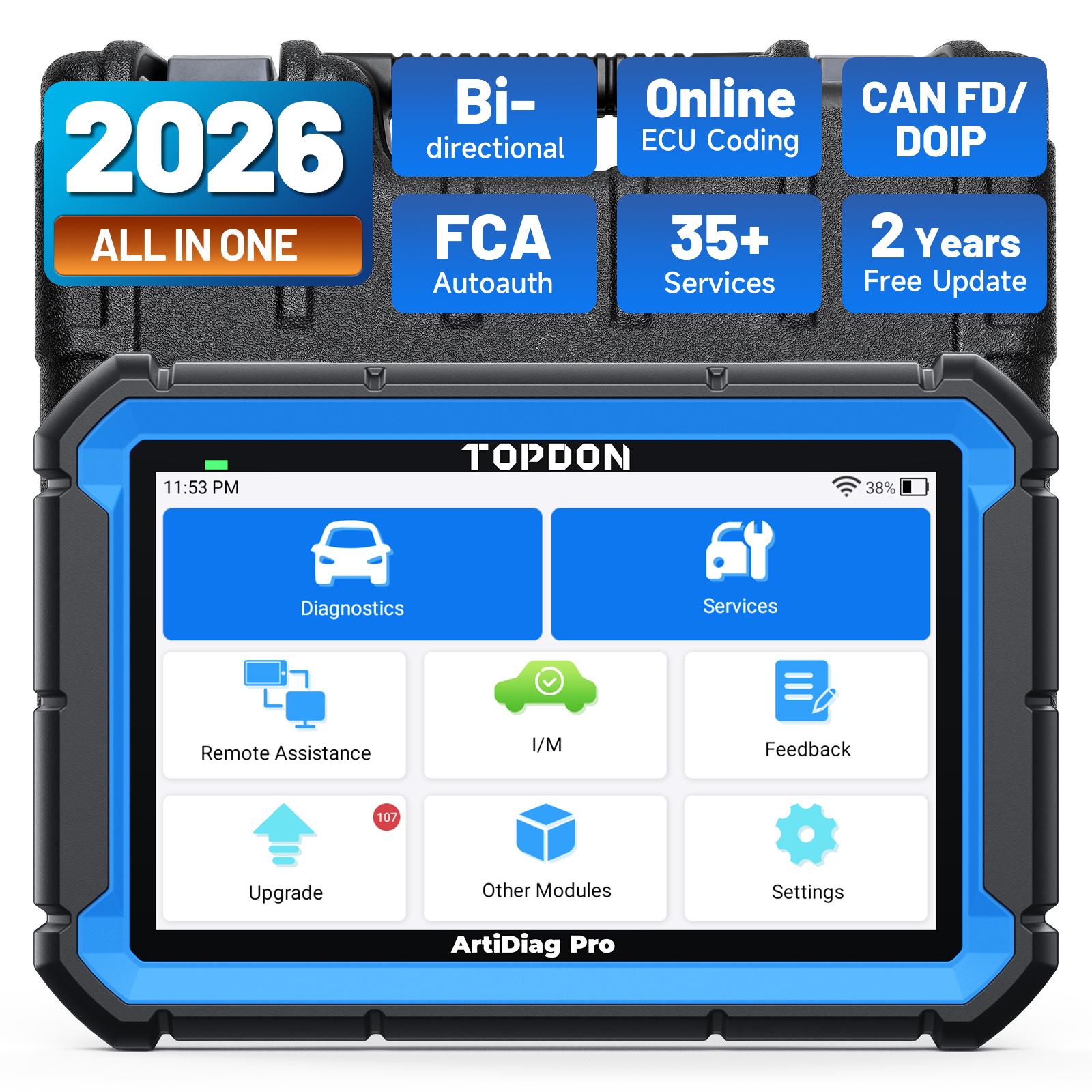 [FathersDayGift] TOPDON ArtiDiag Pro Bidirectional All System Diagnosis ECU Coding 35+ Services 2 Years Free Update Upgrade Obdii Scanner Diagnostic Tool
