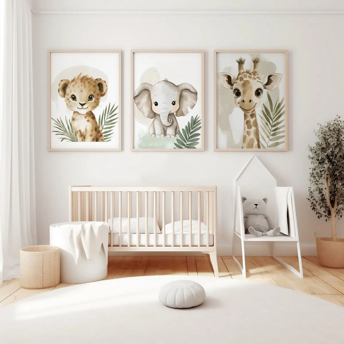 Unframed, Room Decor, 3 Safari Animal Prints Set, Safari Nursery Decor, Jungle Animal Prints, Safari Baby Nursery, Animal Nursery Wall Art, Jungle Decor Nursery