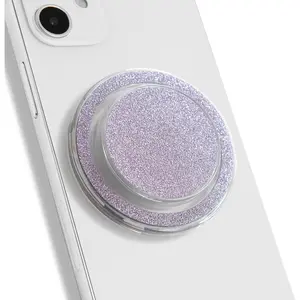 Bling Bling Glitter Phe  & Stand - Elegant Magsafe Compatible Phe Holder for Secure  and Hands-Free Viewing (Violet)