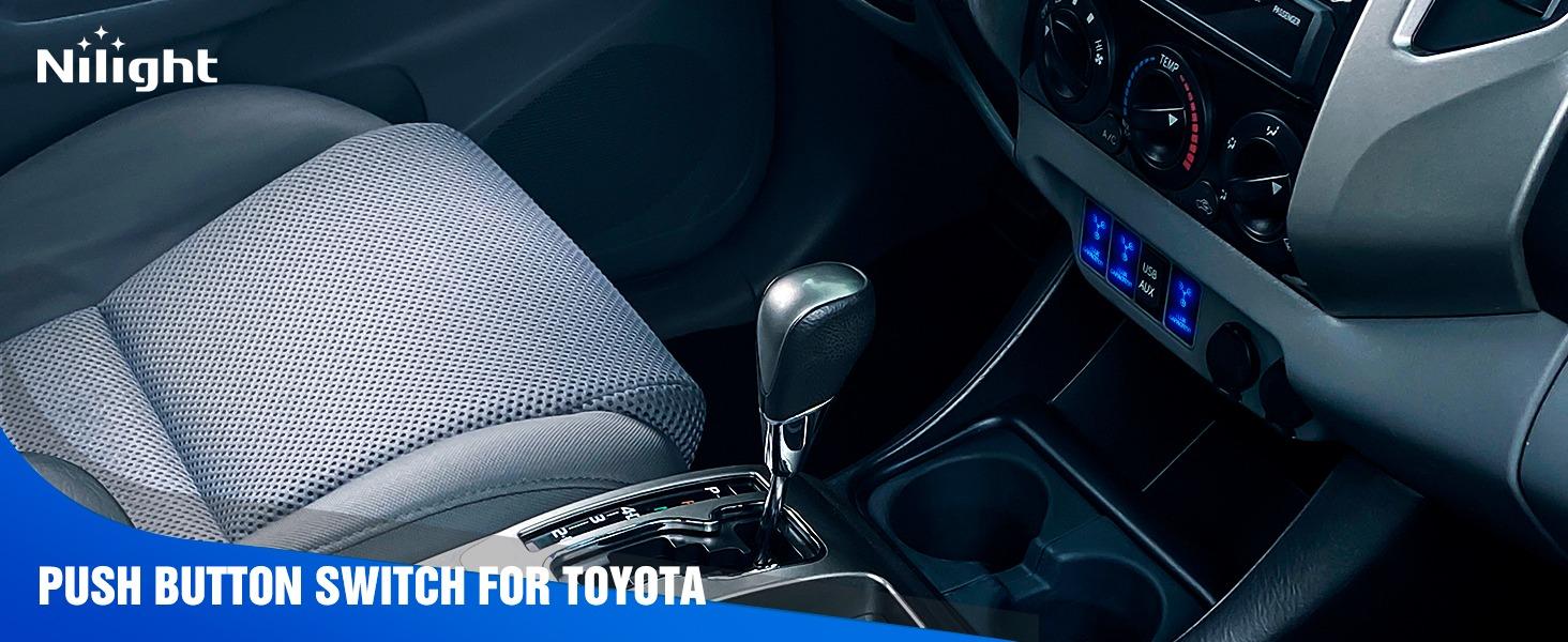 Nilight Flux Capacitor Push Button Switch 12V ON Off Switches with Connector Wire Kit 1.54" x 0.83" Replacement for Toyota FJ Cruiser Fortuner Ta coma Highlander Tundra 4Runner Prado Land Cruiser