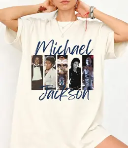 Michael Jackson Collage T-Shirt, Retro 90s Music Graphic Tee, Vintage Style, Cool Trendy Merch, Streetwear For Fans