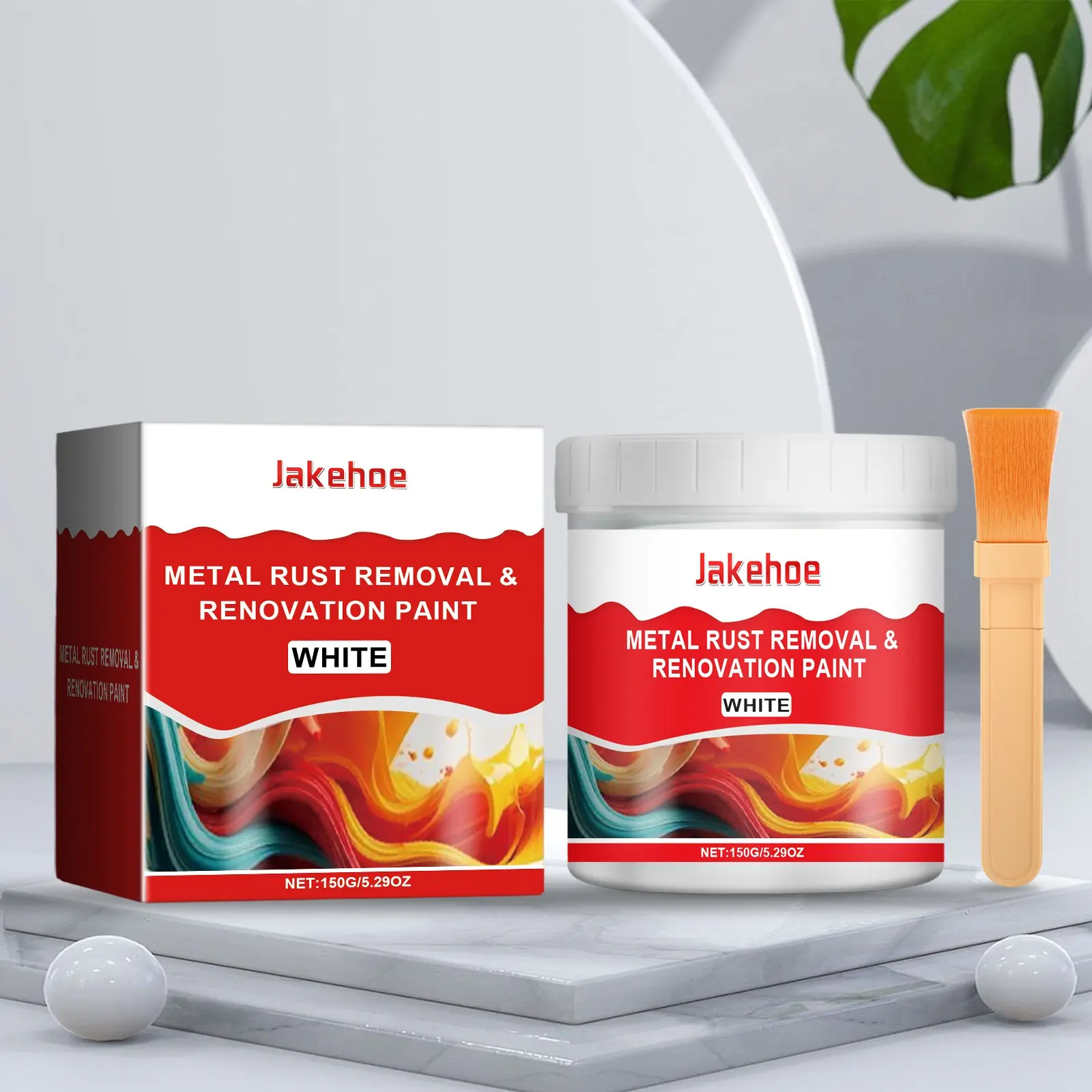 Jakehoe Water-Based Metal Rust Proof Paint, Waterproof Anti-Rust Metal Primer, Durable Multi-Color Options, Ideal for Renovation