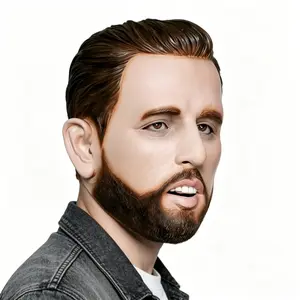Ultra-Realistic Beard Latex Mask for Men, Lifelike Male Disguise for TikTok Pranks and Cosplay