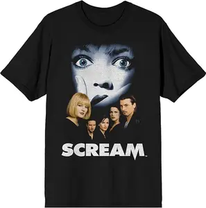 Scream Movie Cast Graphic T-Shirt, Classic 90s Horror Film Fan Tee for Men Women