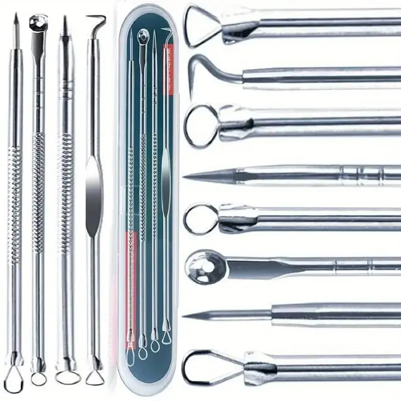 Double-head Acne Care Needle Set, 4 Counts/box Professional Blackhead Cleaning Tools, Facial Skin Care Tool for Home Use