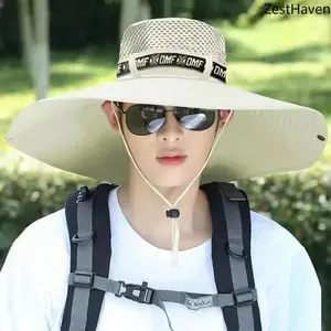 Oversized Wide Brim Sun Hat – UV Protection Breathable Mesh Hat for Fishing, Hiking, Beach & Outdoor