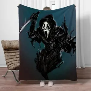 Fluffy Soft Blankets for Adults Ghostface Cute Throw Blanket for Sofa Decoration Fleece BlanketHoliday gifts for family and friends during Thanksgiving, graduation season and Valentine's Day