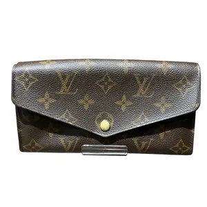 Pre-owned Louis Vuitton Canvas Small Leather Goods Portefeuille Sarah Monogram Leather Wallet