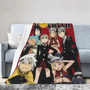 Soul Eater Poster Ultra-Soft Micro Fleece Blanket Super Soft Throw Blanket Flannel Fleece Blanket for Couch Bed Sofa Travelling Camping 80"x60" 750