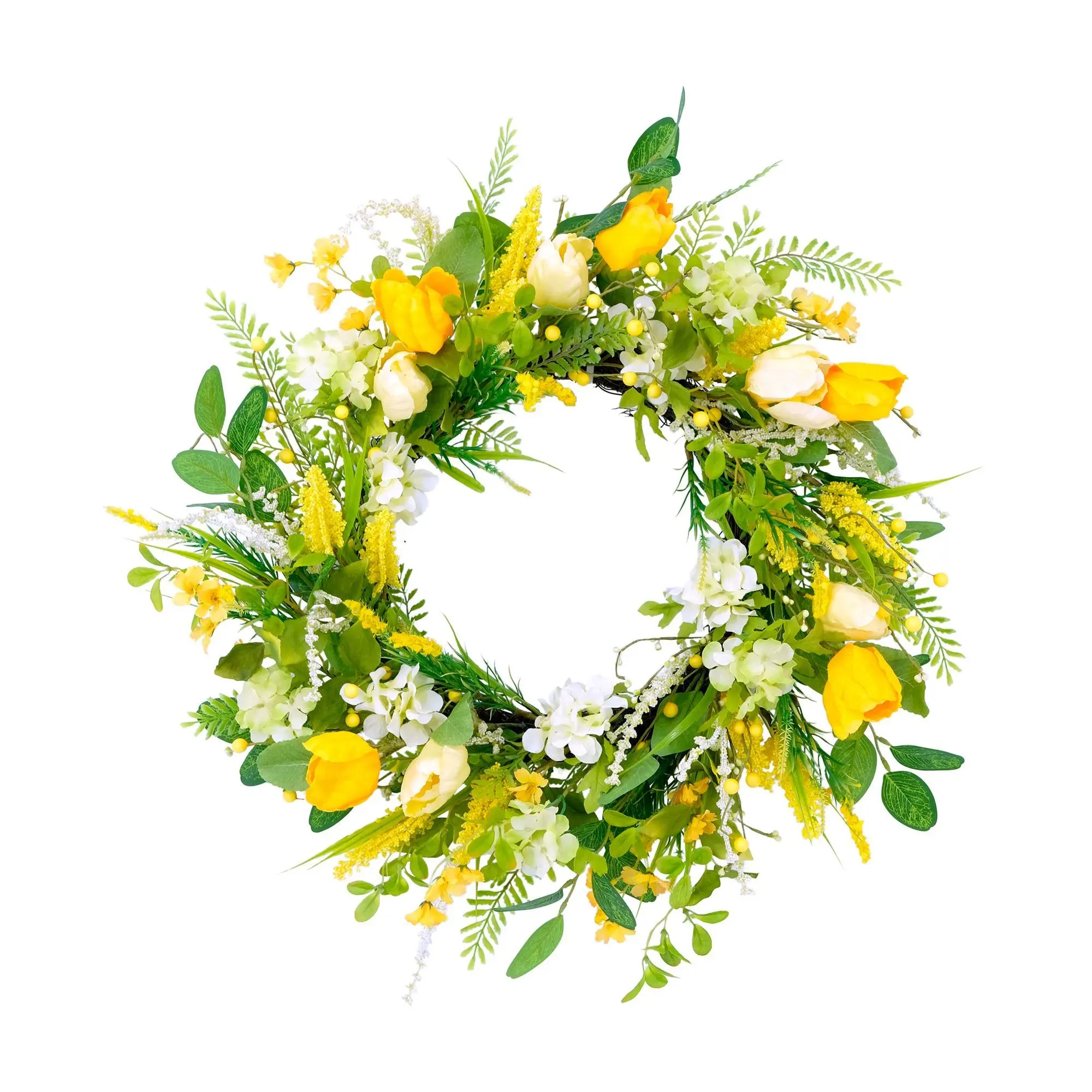 Puleo International 24" Tulip Floral Spring Door Wreath